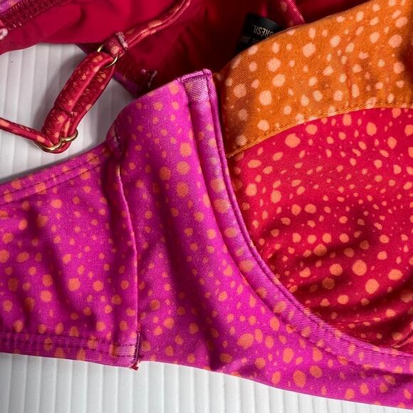 Vix Paula Hermanny PIPER BLOCK CORSAGE TOP Bikini Top Polka Dot Size Large - Picture 9 of 11